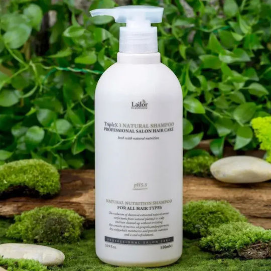 Lador TripleX3 Natural Shampoos for Sensitive Scalp against Dandruff & Hair Loss for All Hair Types 530ml