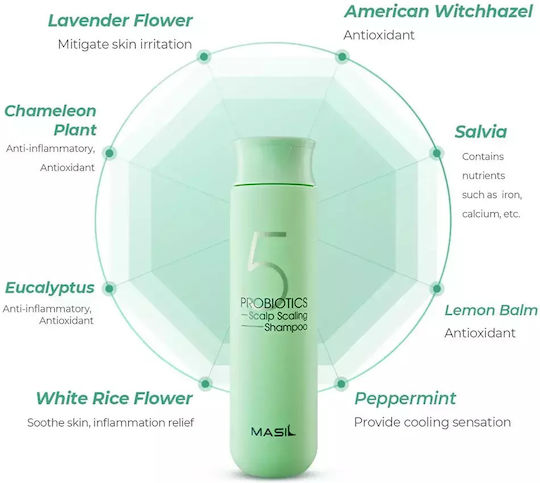 Masil 5 Probiotics Scalp Scaling Shampoo Probiotic Shampoo For Deep Cleansing Sulfate-Free 300ml