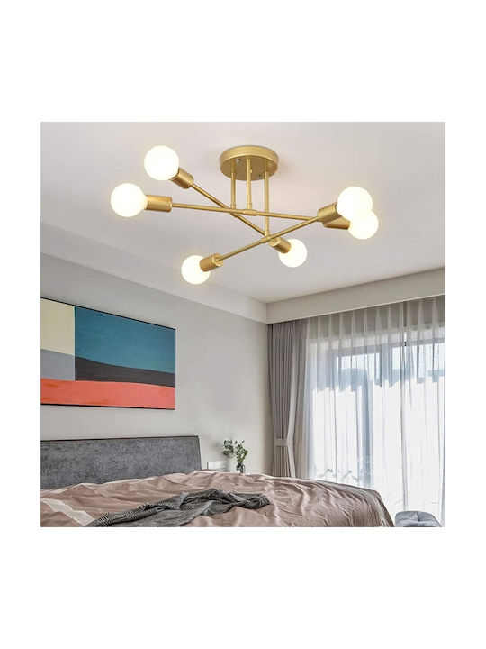Deckenleuchte 70cm Gold mit E27 Lampensockel