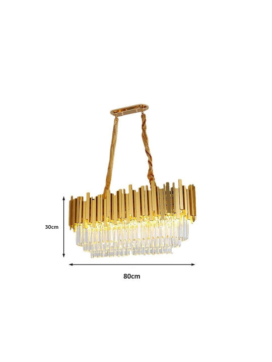 Πολυέλαιος Ø80cm με Κρύσταλλα Χρυσός PA-143 GOLD