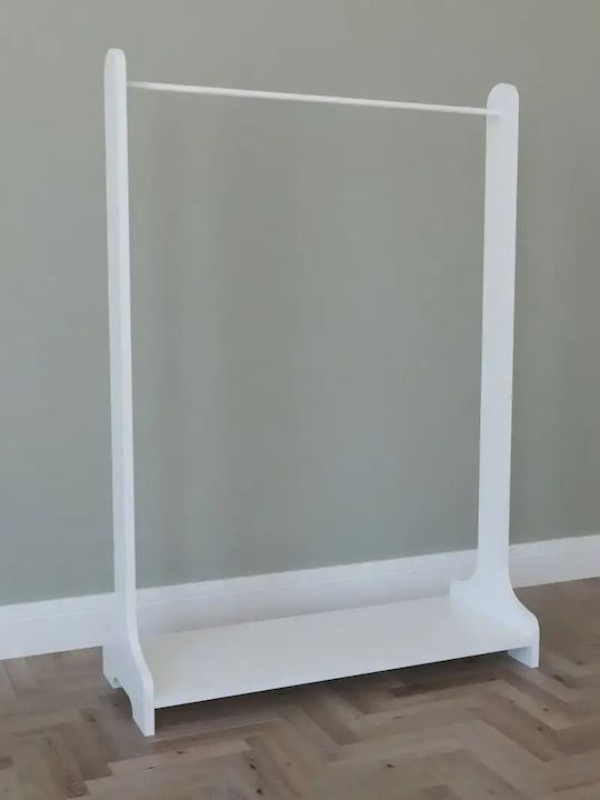 Cuier de Podea din Metal Alb 85x34x127cm
