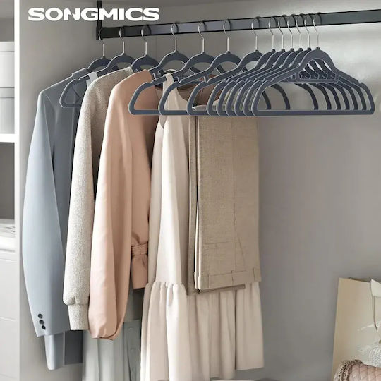 Songmics Agățătoare de Haine pentru Pantaloni Metalică Gri 20 Bucăți