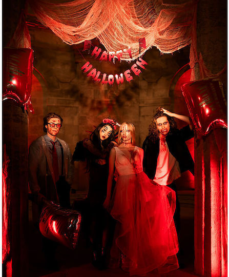Halloween Girlande "Happy" Blutige Buchstaben & Machete