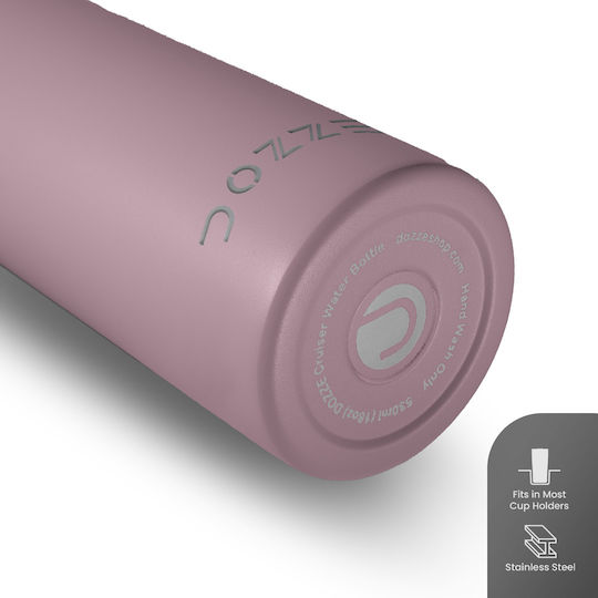 Dozze Monochrome Edition Thermos Bottle Stainless Steel BPA Free 530ml Creamy Pink With Straw