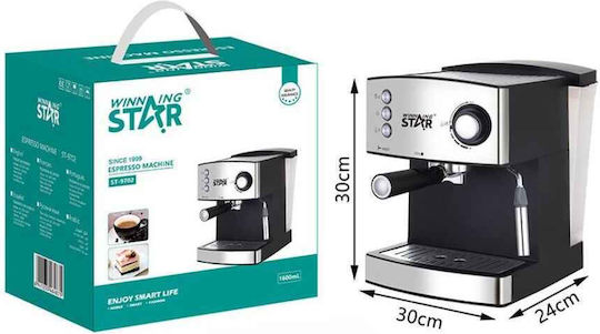 Winning Star Ръчна Еспресо Машина Налягане 15bar Кафяв ST-9702