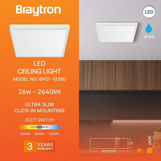 Braytron Jade Plafonieră de Tavan 30buc Albă