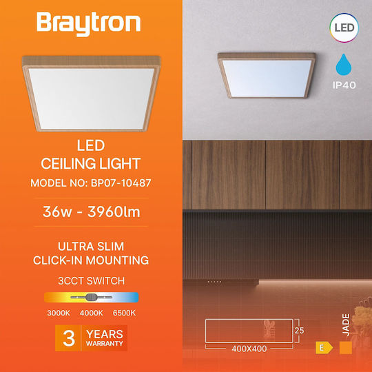 Braytron Jade Πλαφονιέρα Οροφής 40εκ. Μπεζ