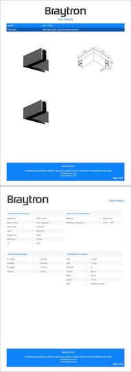 Braytron Σύνδεσμος Ράγας για Φωτιστικά Μαύρος BY41-10201