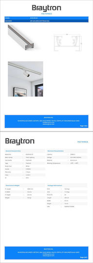 Braytron Ράγα Στερέωσης για Φωτιστικά Λευκή BY40-00120