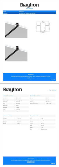Braytron Mounting Rail for Lighting Fixtures Black BY41-00111