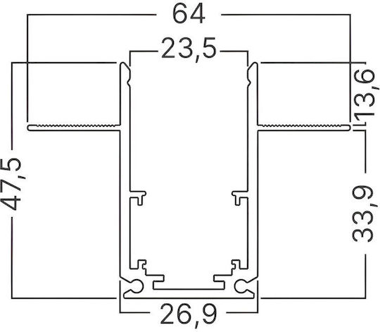 Braytron Mounting Rail for Lighting Fixtures Black BY41-00111