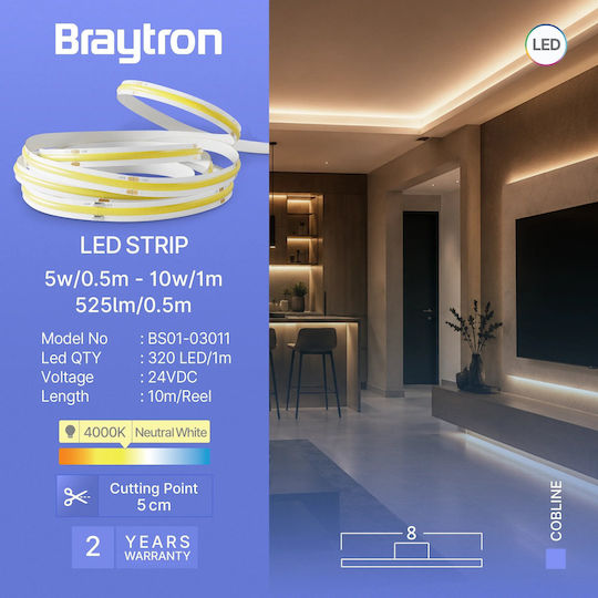 Braytron LED-Streifen 24V Natürliches Weiß Licht