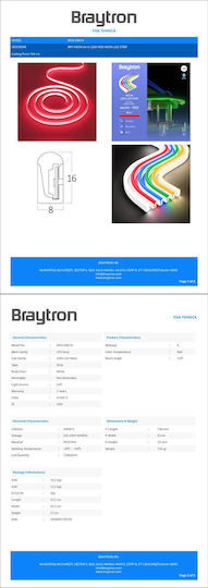 Braytron Waterproof LED Strip 220V Red Light Neon Flex