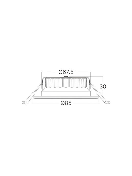 Braytron Recessed Spot with Integrated LED and Warm White Light White 1pcs