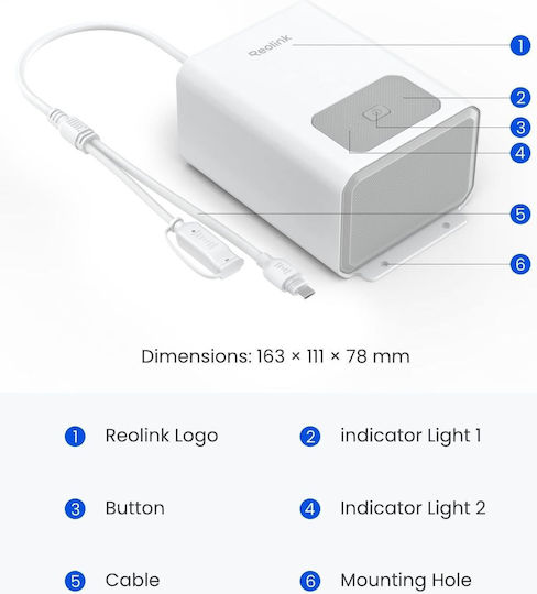 Reolink Alimentarea Cu Energie Electrică A Sistemelor CCTV Albă