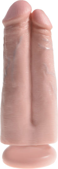 Doppelter Dildo mit Saugnapf Flesh