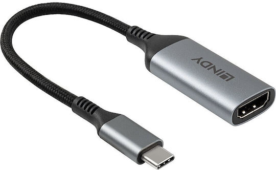 Lindy 43428 Μετατροπέας USB-C male σε HDMI female Γκρι