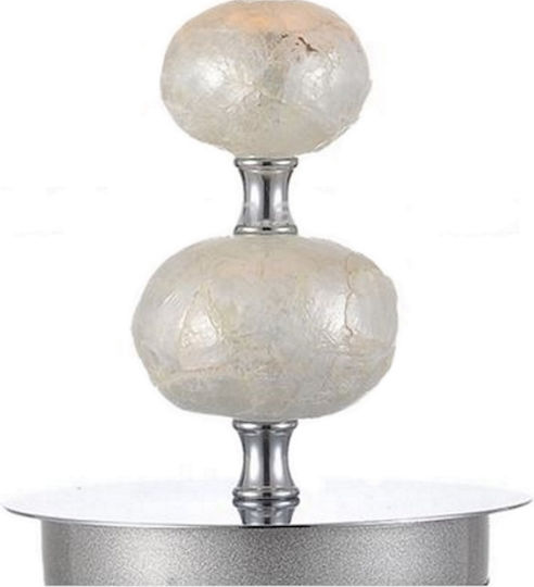 Sun Light Metall Vintage Tischlampe für Fassung E27 mit Weiß Schirm und Silber Basis