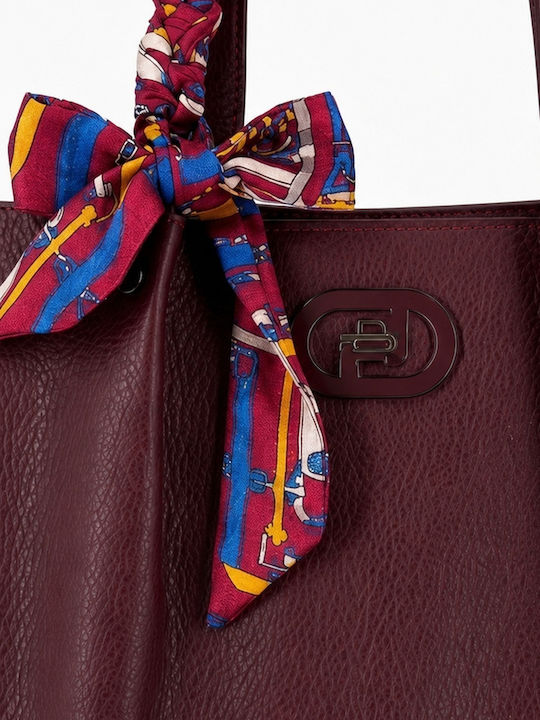 Leather Women's Tote Bag Burgundy