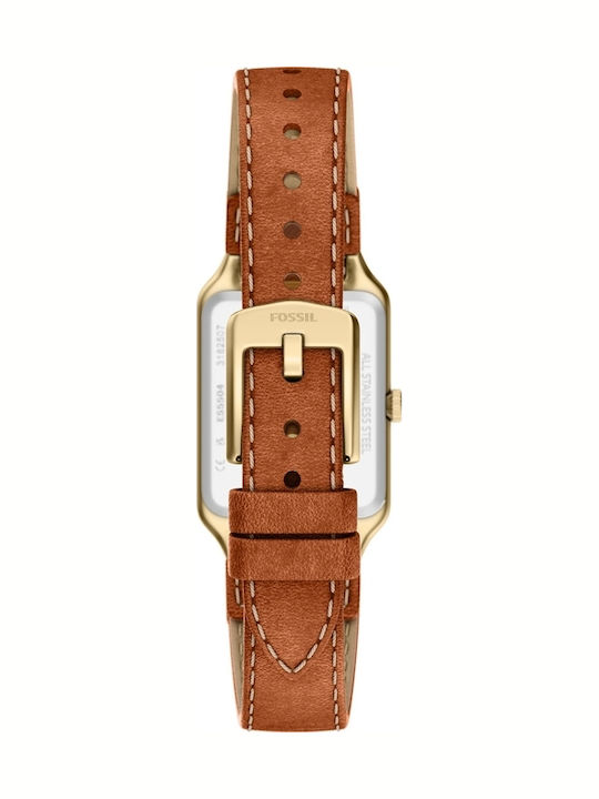 Raquel Womens Watch 23mm Battery with Gold Leather Strap