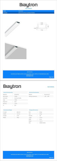 Braytron Aluminiumprofil für LED-Streifen 200cm