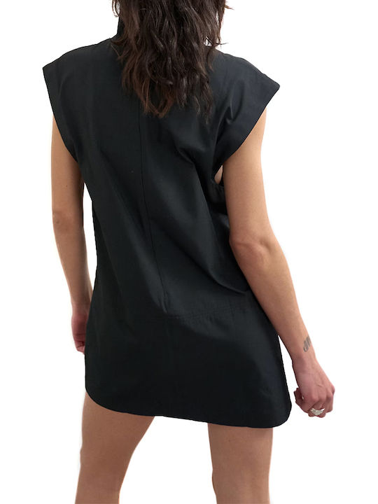 Topshop Sommer Mini Abend Damenkleid Schwarz 31001401-Schwarz