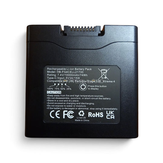 Hb-fg4cell21700 Батерия за Bluetooth високоговорител 7.4v 10000mah