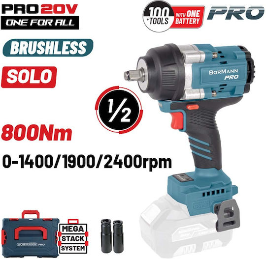 Bormann Pro BBP5387CA Brushless Μπουλονόκλειδο Μπαταρίας 20V Solo με Υποδοχή 1/2"