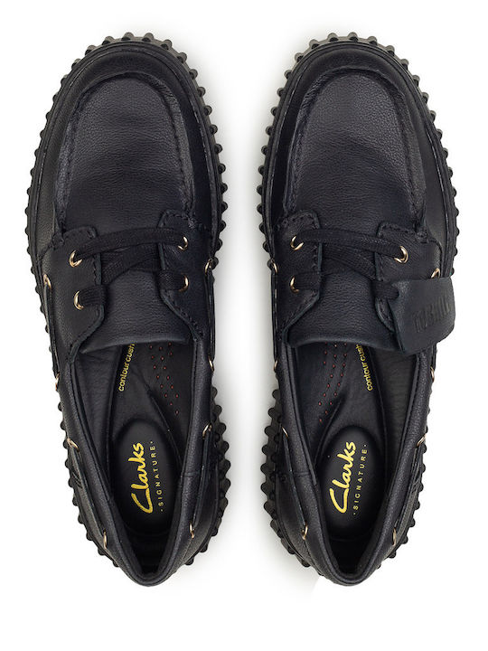 Torhill Leder Damen Bootsschuhe in Schwarz Farbe