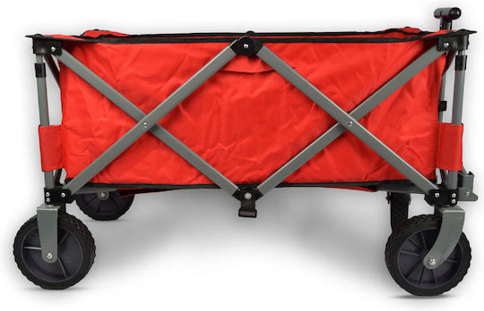 Cărucior Metalic Remorcabil 70kg 90x49x58cm Pliabil Cărucior de Grădină Metalic Cu patru roți cu Greutate Maximă de Încărcare 70kg 90x49x58cm.