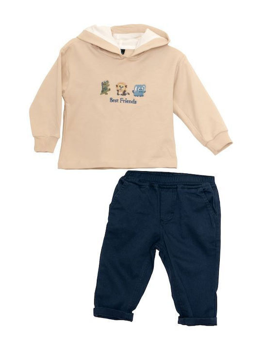 Kids Set with Pants Winter 3 Pieces Beige
