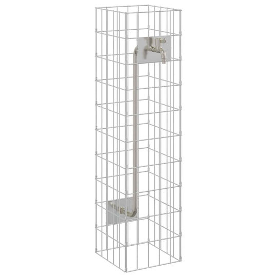 vidaXL Gabion Faucet Garden Fencing Supply 25x25x100cm 4 Pieces Silver