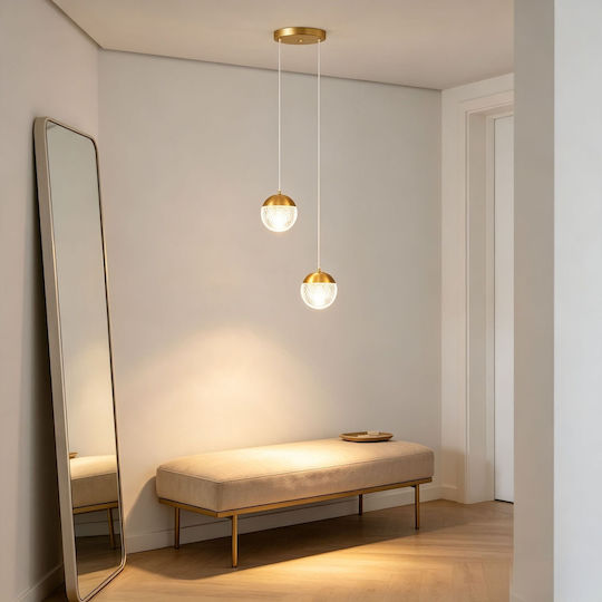 Verstellbare Deckenleuchte Gold LED mit Warmes Weiß Licht mit Kristallen PA-126-GOLD