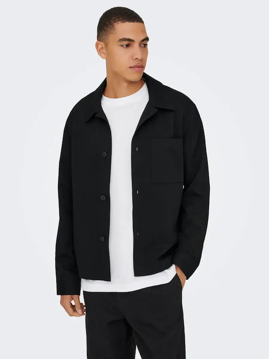 Long Sleeve Overshirt Black