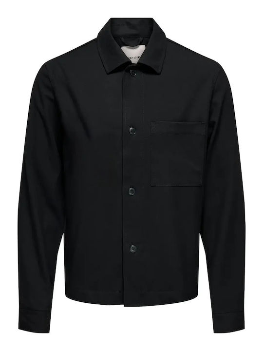 Long Sleeve Overshirt Black