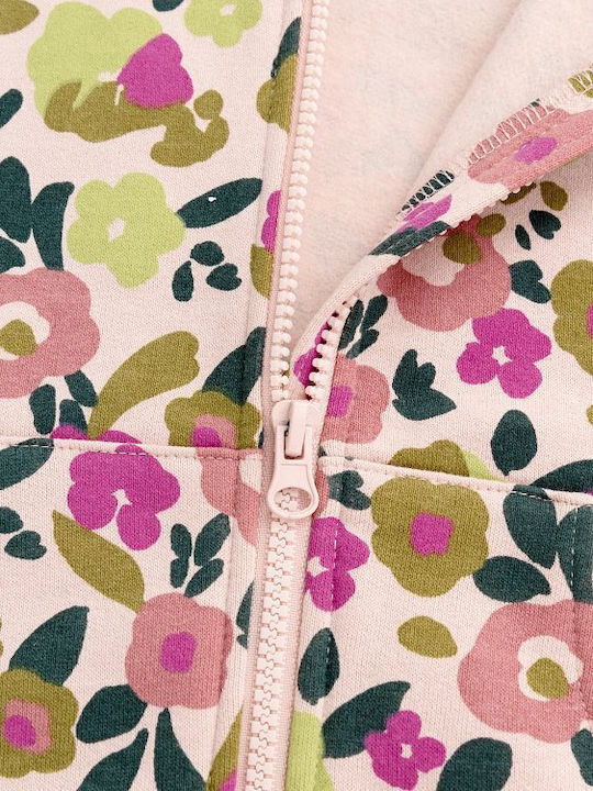 Kids Sweatshirt Cardigan with Hood and Pockets Pink