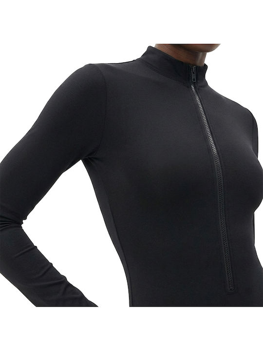 Access Damen-Bodysuit Mit Rollkragen Langarm Damen-Bodysuit Frauen Schwarz