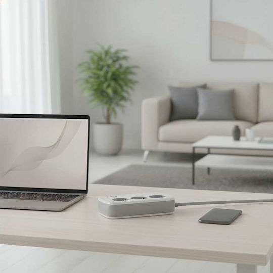 Forcell Smart Πολύπριζο 3 Θέσεων με 3 USB-A και USB-C