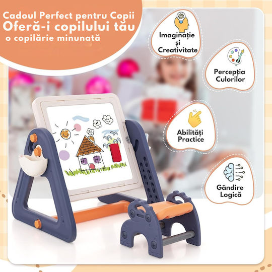 Măsuță pentru copii pentru pictură din plastic albastră