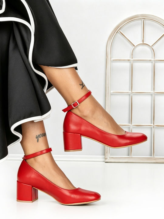 Rot Pumps mit Mittelhohem Absatz