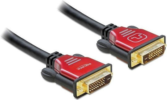 DeLock Cable DVI-D male - DVI-D male 3m Μαύρο (84346)
