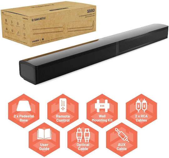 Majority SB80 Split Soundbar 2.2 με Τηλεχειριστήριο Μαύρο