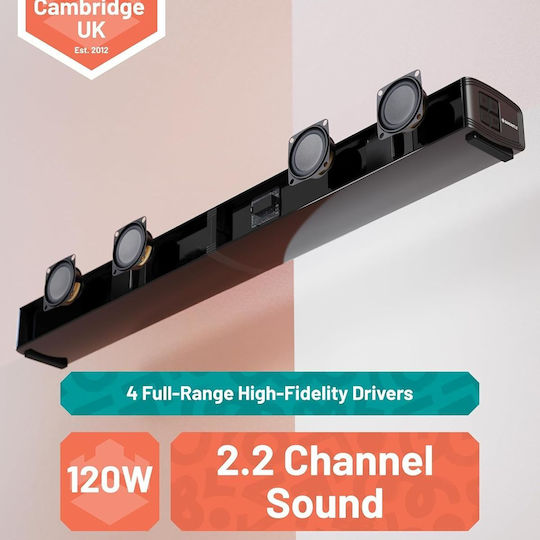 Majority SB80 Split Soundbar 2.2 με Τηλεχειριστήριο Μαύρο