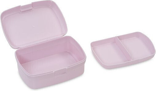 Interbaby Plastic Pink Lunch Box With Compartments