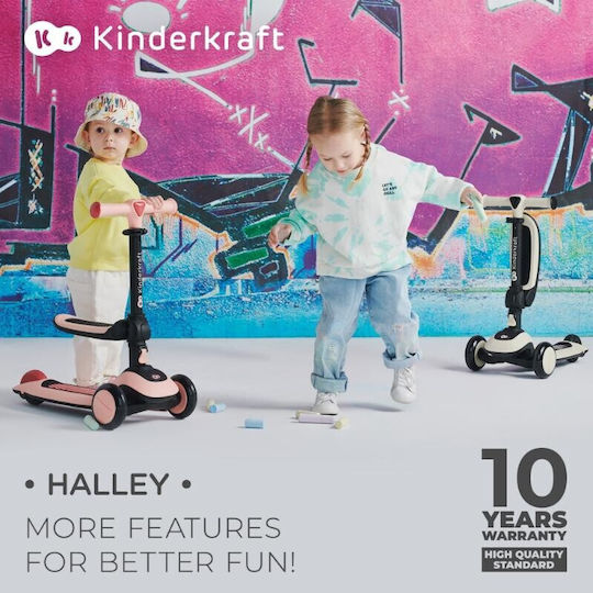Kinderkraft Trotinetă pentru copii pliabilă Halley cu 3 roți cu iluminare LED albă