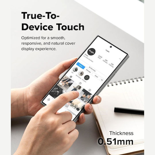 Tempered Glass Samsung Galaxy Z Fold8 Ultra Ringke Easy Slide Anti-Scratch Screen Protection Glass for Outer Screen 2 Pieces Clear 8800328819337