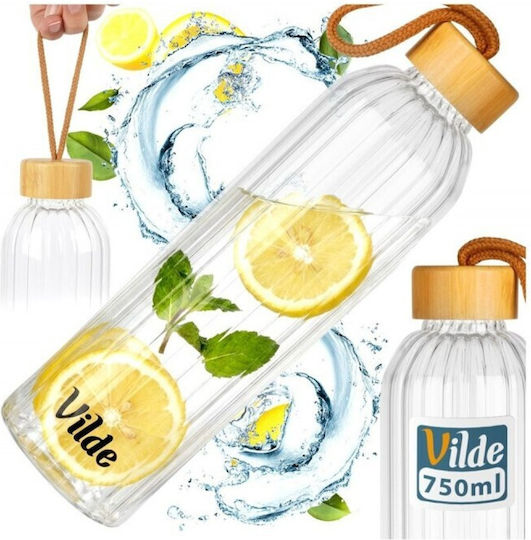 Vilde Vilde Glas Wasserflasche mit Schraubdeckel Transparent 750ml