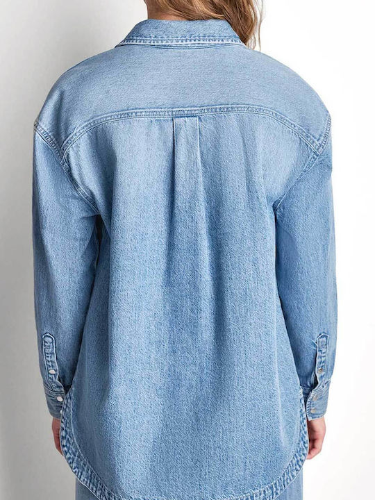 DKNY Γυναικείο Πουκάμισο Μπλε