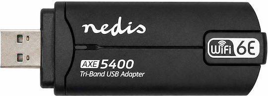 Nedis Wi-fi 6e Ax5400 Dongle Usb 3.0 Conexiune 2 Antene Tri-band Negre