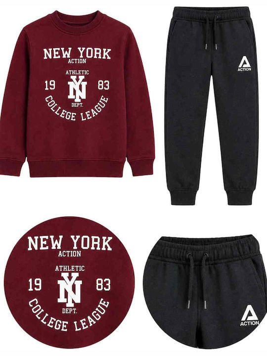 Kids Sweatpants Set Burgundy